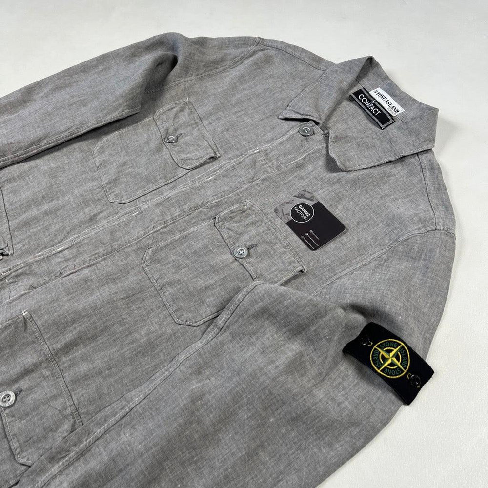 STONE  COMPACT シャツ Sサイズ ダークグレー Stone Island Vintage Compact Button Overshirt Grey – Garmz Factory