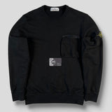 Stone Island - Zip Pocket Crewneck Sweatshirt Black