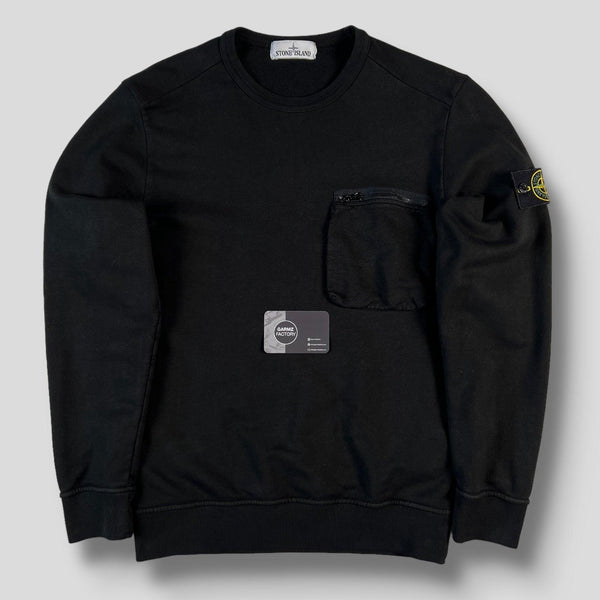 Stone Island - Zip Pocket Crewneck Sweatshirt Black