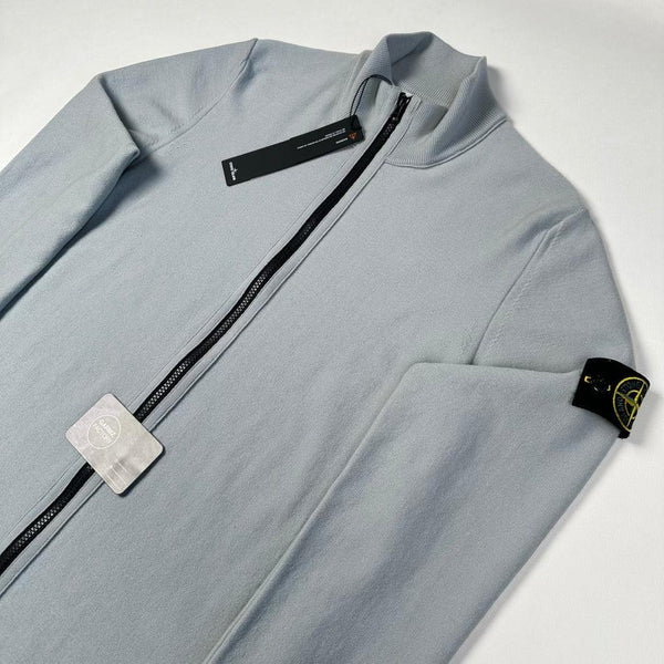Stone Island - Zip Up Jumper Light Blue